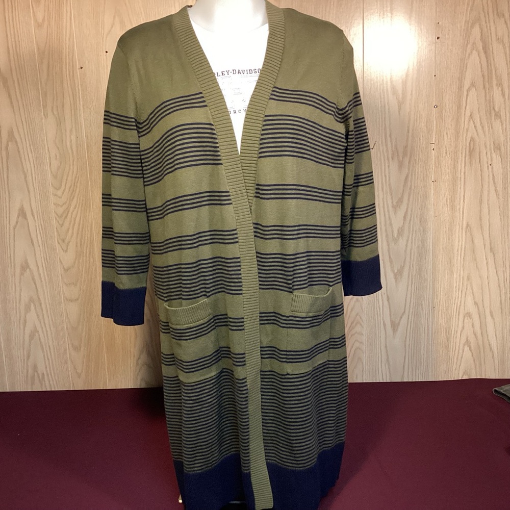 Talbots Petite Womens Open front long cardigan sweater size Large Petite